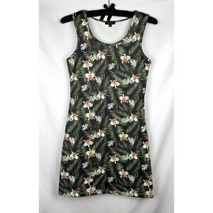 Arise Tropical Floral Dress Size Med. Sleeveless Palm‎ Leaf Orchid Mini Bodycon